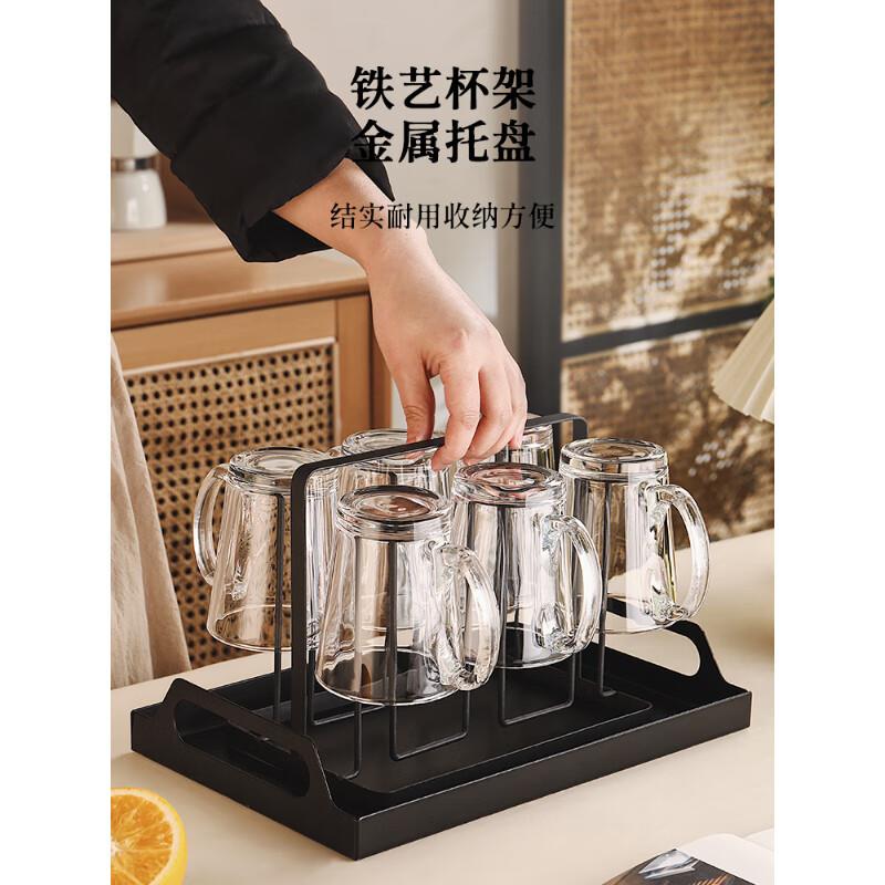 格娜斯(CRISTALGLASS)耐热璃杯套装家用玻客厅待客水杯带把手柄 - 图2