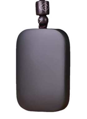 FA和田玉吊坠墨玉平安牌无事牌平安扣玉坠女面包牌玉石挂件天然新