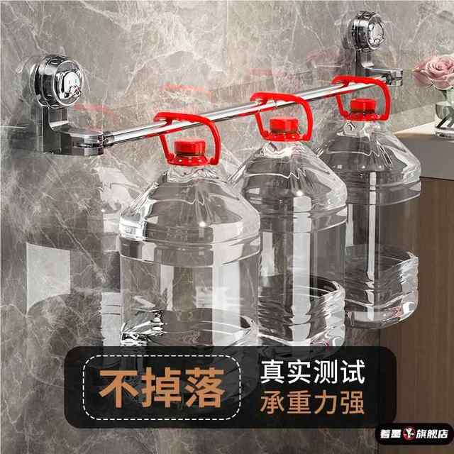 Suction cup towel rack bathroom punch-free bathroom gun gray towel rod wall hang double rod toilet storage rack hanging rod