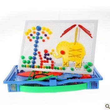 蘑菇钉丁组合插板拼图350粒塑料插珠(潜力）儿童益智玩具3-7岁,淘宝优惠券,粉丝福利购,淘宝优惠卷