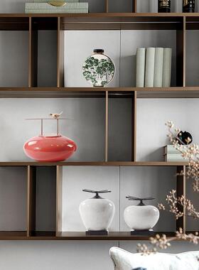 ft新中式摆件陶瓷样板间客厅酒柜办公室茶室书柜博古架软装饰品