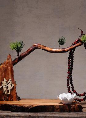 创意中式玄关博古架紫砂摆件禅意小和尚 家居装饰陶瓷达摩工艺礼