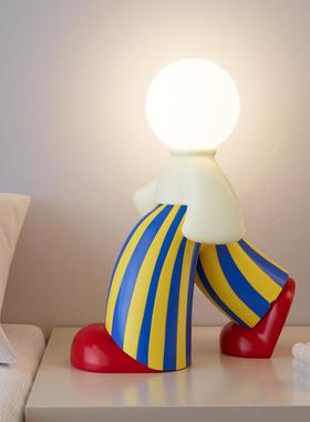 奶油风创意桌面摆件条纹花瓶饭厅床头灯家居玄关电视柜组合装饰品