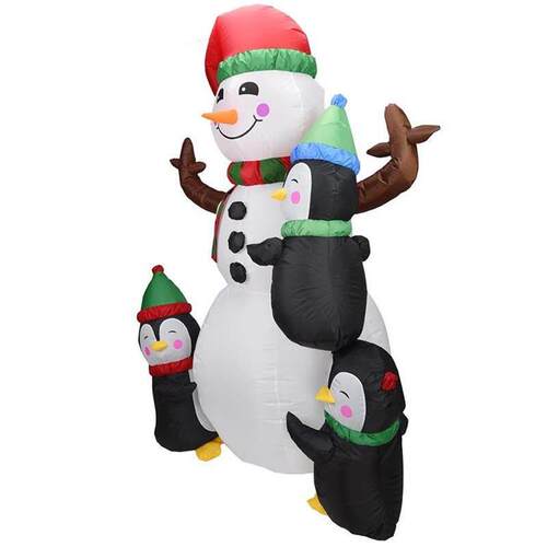耶诞装饰品电动充气耶诞老人雪人摇头熊摆件店面装饰布置彩灯气模 - 图3