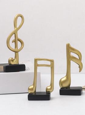 跨境北欧迷你套三音符树脂工艺品摆件客厅饭厅桌面小摆设拍摄道具