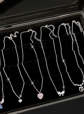 ins珍珠爱心钛钢项链百搭项链