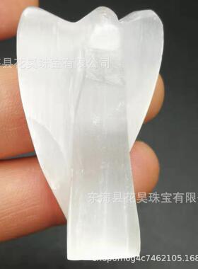 2026天然透石膏天使3款白色亚硝酸盐石膏办公居家装饰品把玩摆件
