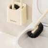 Toilet brush, home bathroom toilet brush with head turned up and dead corner, no punching, wall-mounted toilet cleaning brush with base