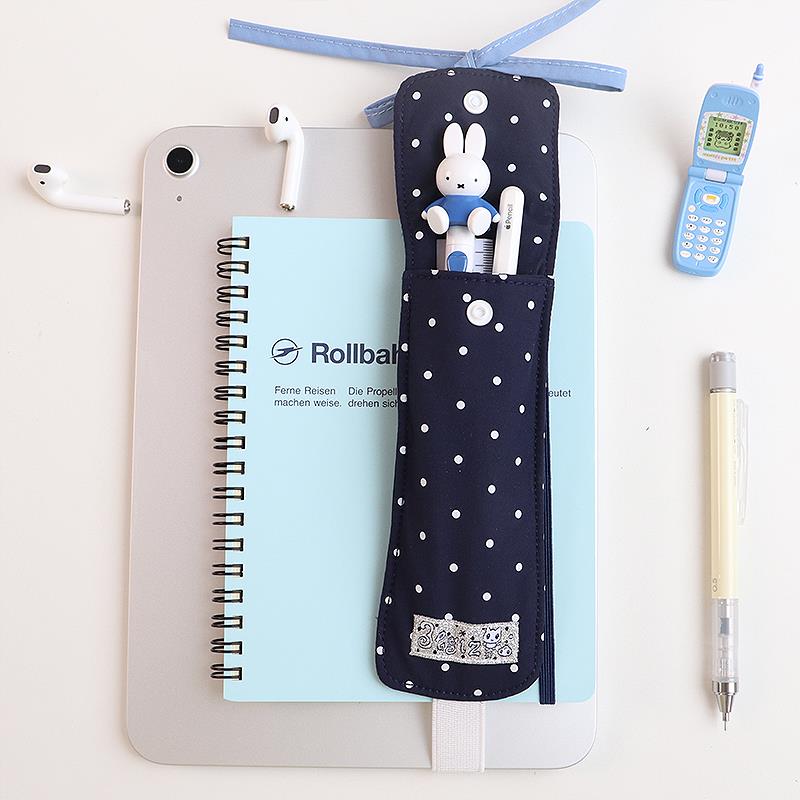 3egiz原创书签笔套波点蝴蝶结可爱小笔袋便携高颜值ipad书本绑带 - 图0