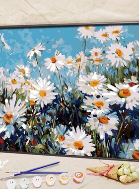 diy数字油画花朵挂画填色风景花卉手工装饰画涂色礼物油彩