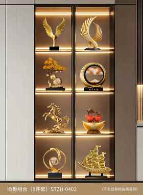 正品老大展翅酒柜装饰品摆鹏件轻奢高客厅领导板办公室档电视柜台