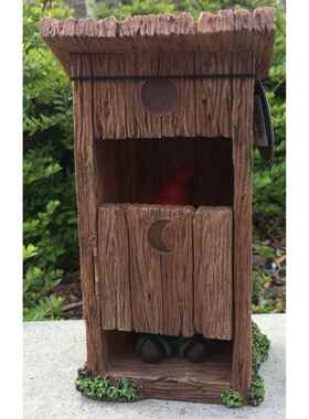 新款直销跨境矮人侏儒上厕所忘记关门花园雕像侏儒摆件树脂设计装