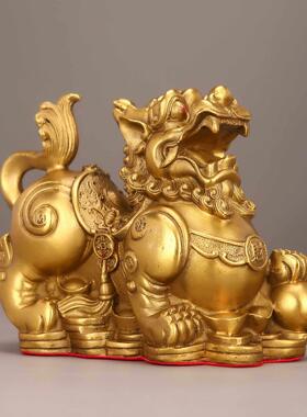 招财貔貅摆件纳财全铜一对公母皮丘聚财家居办公室店铺开业礼品