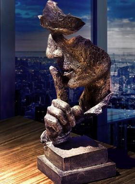 北欧简约沉默是金摆件客厅家居酒柜房间装饰办公室塑工艺品摆设