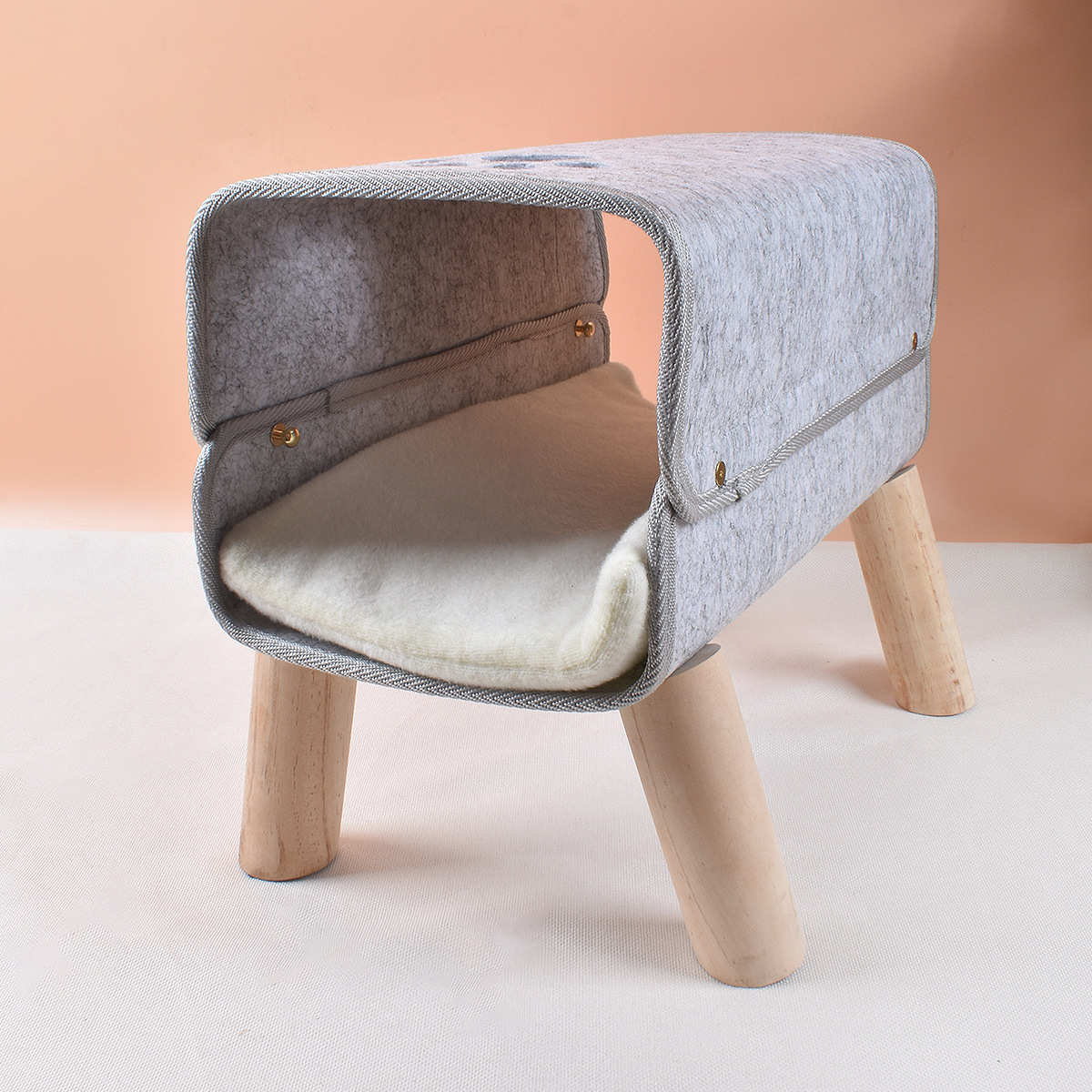 猫窝四季可拆卸洗猫床毛毡猫窝夏季猫咪用品宠物床吊床狗窝狗床 - 图2