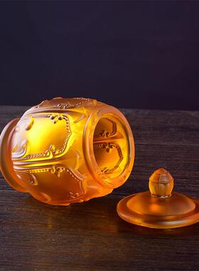 供佛吉祥花圣水杯 彷琉璃莲花供杯 玻璃制品水杯茶杯贡杯