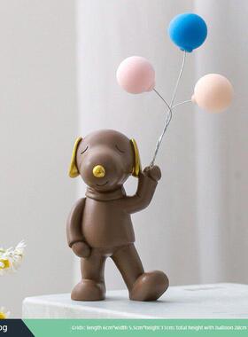 可爱的小动物家客厅书房电视橱柜装饰品气球涂鸦熊淘气猫创意配件