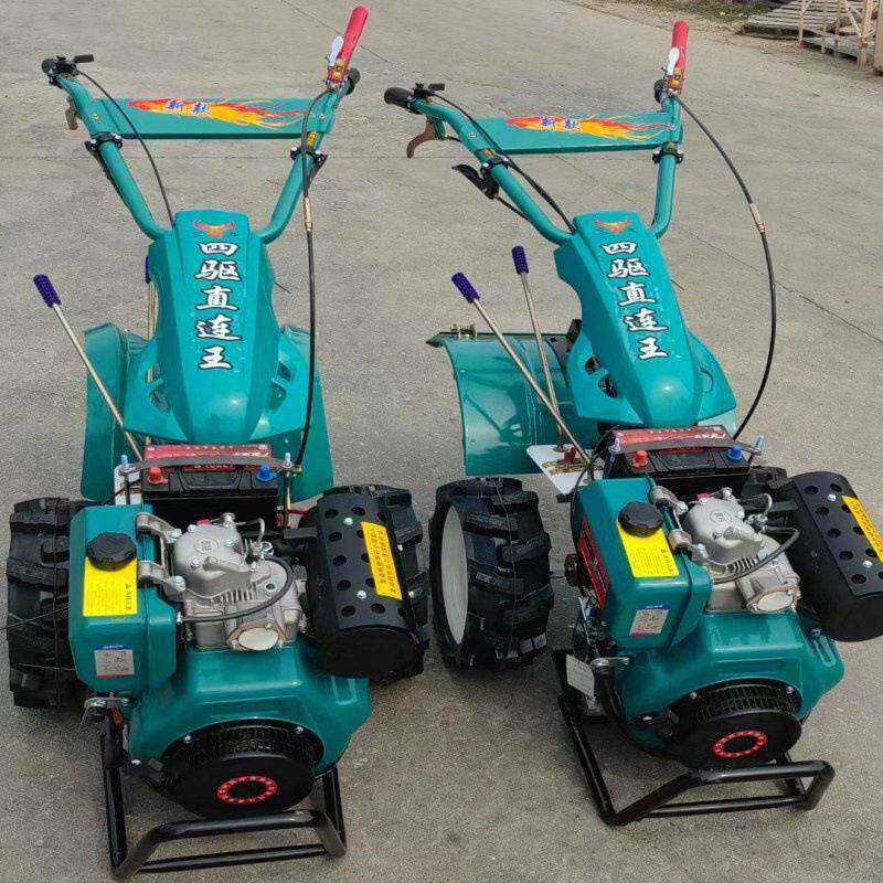 Factory direct sales rotary tiller diesel powered 195 type soil loosening micro tillage machine flood and drought dual-purpose farmland trenching machine