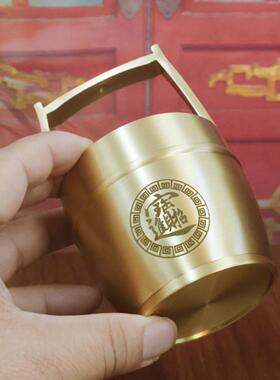 黄铜大号一桶金摆件大水桶办公桌客厅招财进宝桌面创意工艺品礼品