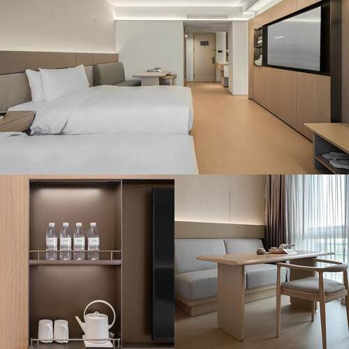 全季5.0酒店家具现代简约民宿会所床箱圆几床屏酒店床酒店椅子 - 图1