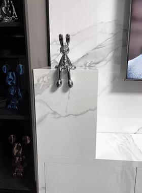 亮光岩板底座大理石纹花架客厅玄关酒店雕塑展厅饰品摆件展示台