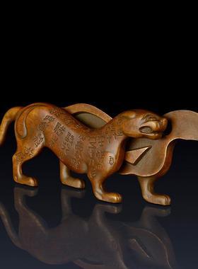 纯黄铜虎符摆件家居办公室虎符镇纸装饰兵符信物青铜器工艺品礼品