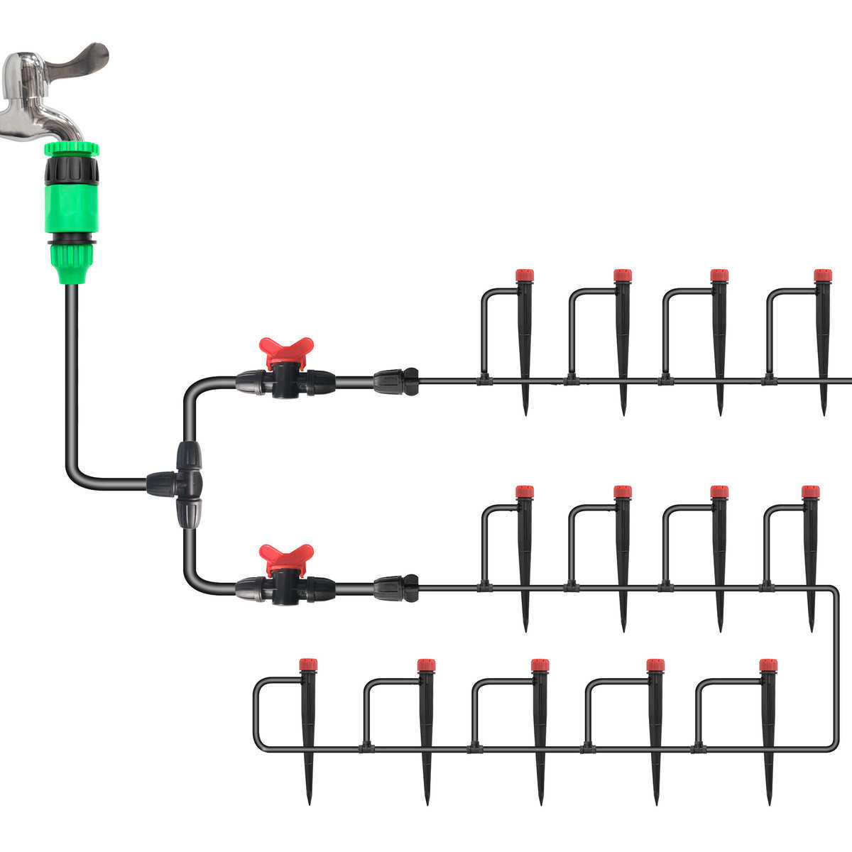 热销园艺可调喷头滴灌系统植物盆栽浇水套装阳台园林灌溉工具,淘宝优惠券,粉丝福利购,淘宝优惠卷