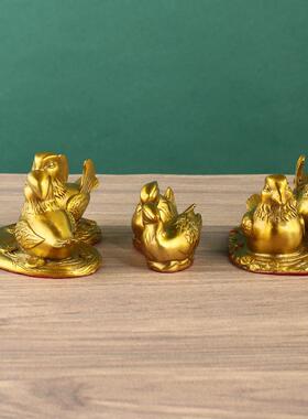 黄铜鸳鸯摆件家居摆设婚庆礼品心心相印铜鸳鸯心形鸳鸯家居铜摆饰