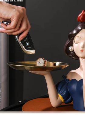 轻高客档进门入户BXGZ玄关厅钥匙托奢盘收纳迁新婚礼物白雪公主摆