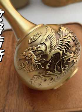 黄铜浮雕百福龙凤花瓶插花摆件客厅玄关装饰品商务送礼品批发代发