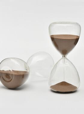 北欧家居彩色玻璃沙漏计时器15分钟创意沙漏覆古桌面摆件新居送礼