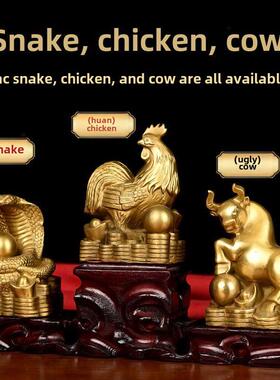 采购产品铜生肖饰品，三蛇，鸡，牛，虎，马，狗，猪，兔，羊，猴