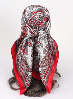 Fashionable 90 square scarves with cashew print for women