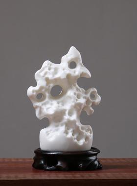 正品新中式陶瓷古太湖石摆件书博架装房饰创意办公室客厅几桌面摆