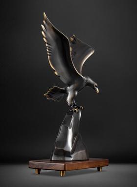 正品轻厅奢高档铜大展宏图居客乔迁开业办公室桌面家鹰玄关装饰老