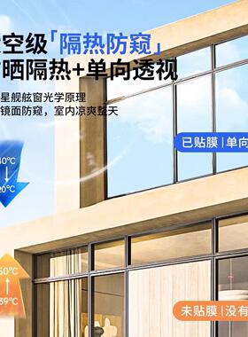 单zydx0729向透透视玻璃窗防窥膜光不透人面看不里面窗户到贴纸外