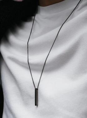 hot classic Rectangle Pendant Necklace men Stainless Steel B