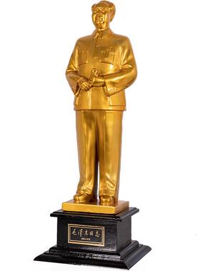 伟人塑像摆件中式玄摆设人物摆设树脂雕ULQ镀轻铜奢装饰件家居关