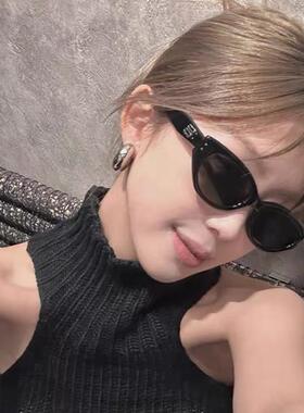 网红2025新款覆古猫眼小框太阳眼镜女潮酷高级感抗UV偏光太阳眼镜