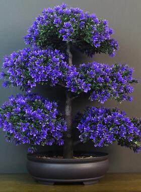 彷真花塑料花手工花桌面摆设室内装饰假花盆栽迎客松盆景摆件