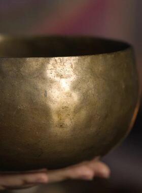 尼泊尔手工老颂钵音钵静心疗愈钵铜謦西藏老钵年代感摆件直供