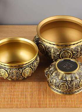 狮头聚宝盆铜工艺品铜摆件聚宝盆百福铜盆厂家