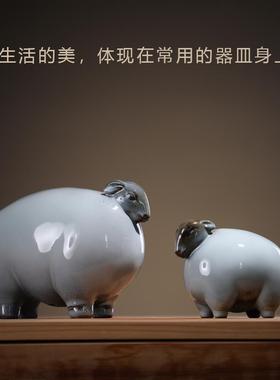 正品三面开泰创陶瓷软装饰品意桌摆件办公室客厅玄关家居招财工艺