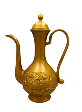 古韵斋 荷花高壶铜酒壶摆件 家居装饰礼品工艺品古玩铜器收藏