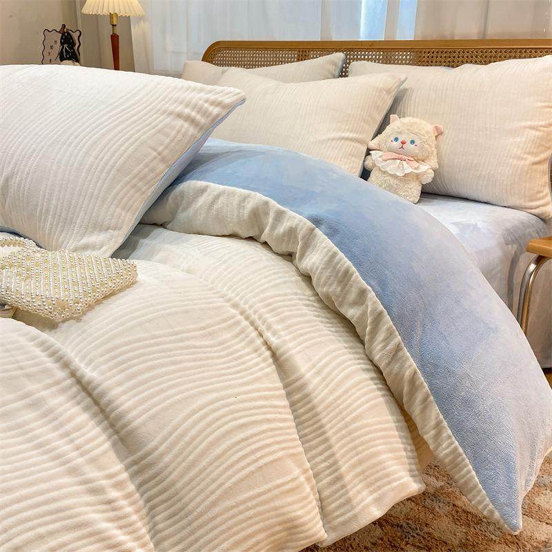 纯色雕花牛奶绒被套单件冬季加厚珊瑚绒被罩南通单人加绒被套,淘宝优惠券,粉丝福利购,淘宝优惠卷