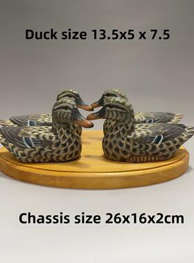 家居创意纯手工雕刻木制鸭子摆件木木鸭子摆件卧室桌面装饰品摆设