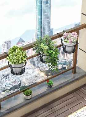 阳台护栏花架置物架窗台延伸吊挂花盆支架户外栏杆铁制花盆吊篮