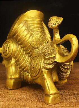 黄铜牛的吉祥物摆件旺市华尔街铜牛财运如虹牛公仔生肖牛饰品大号