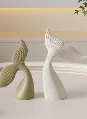 轻奢高级感艺术摆件鱼你一起小众雕塑客厅电视柜书房酒柜家居饰品