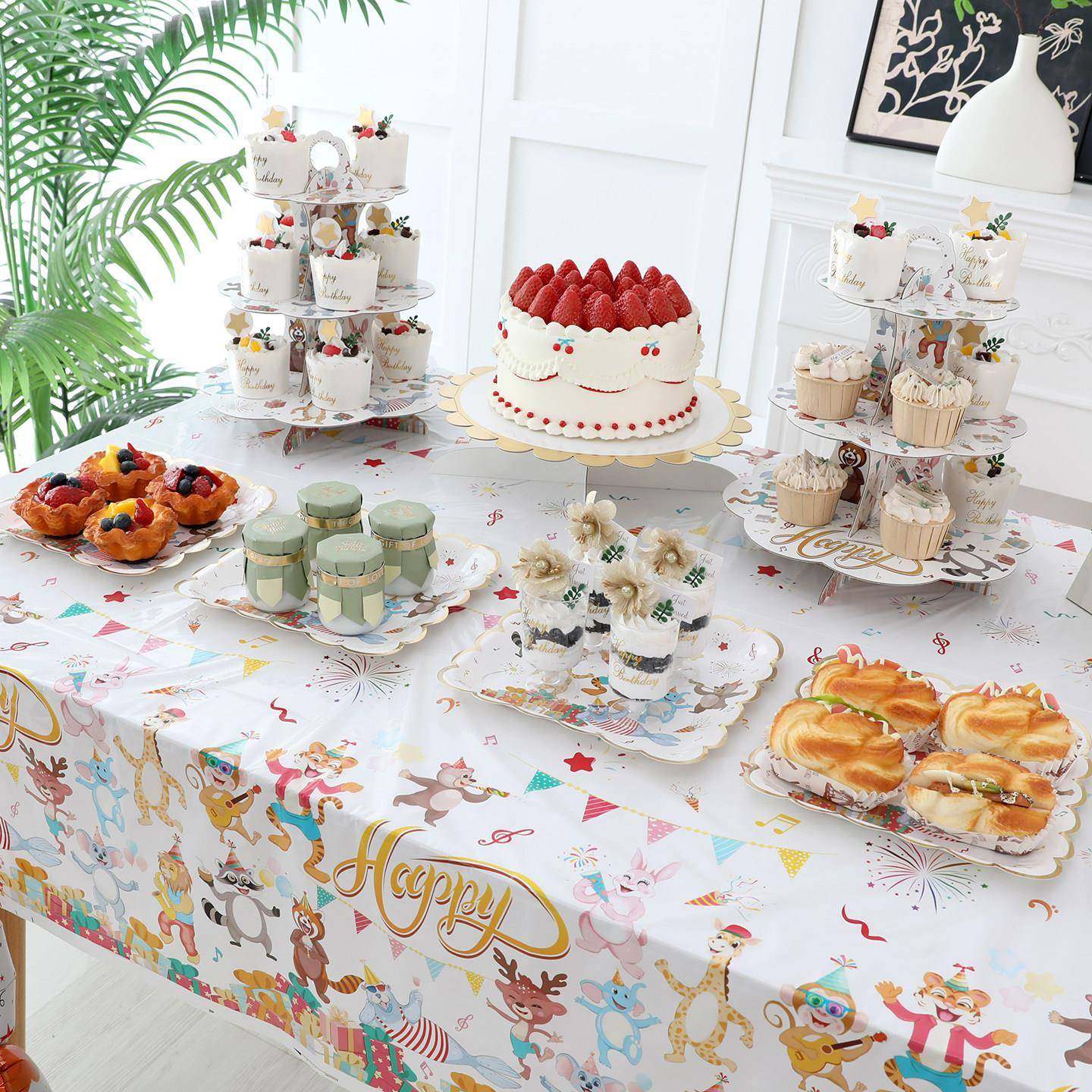 蛋糕展示架周岁生日场景布置装饰甜品台蛋糕托盘卡通三层甜甜圈摆,淘宝优惠券,粉丝福利购,淘宝优惠卷